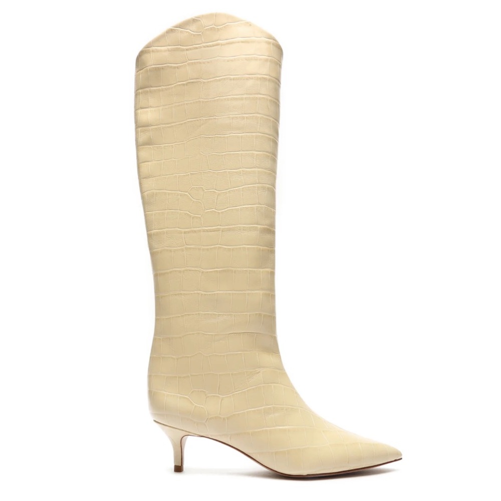 Schutz Maryana Lo Crocodile-Embossed Leather Boot